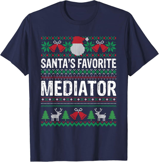 Mediator Christmas - Santas Favorite Mediator Xmas T-Shirt - T-Shirt | Navy