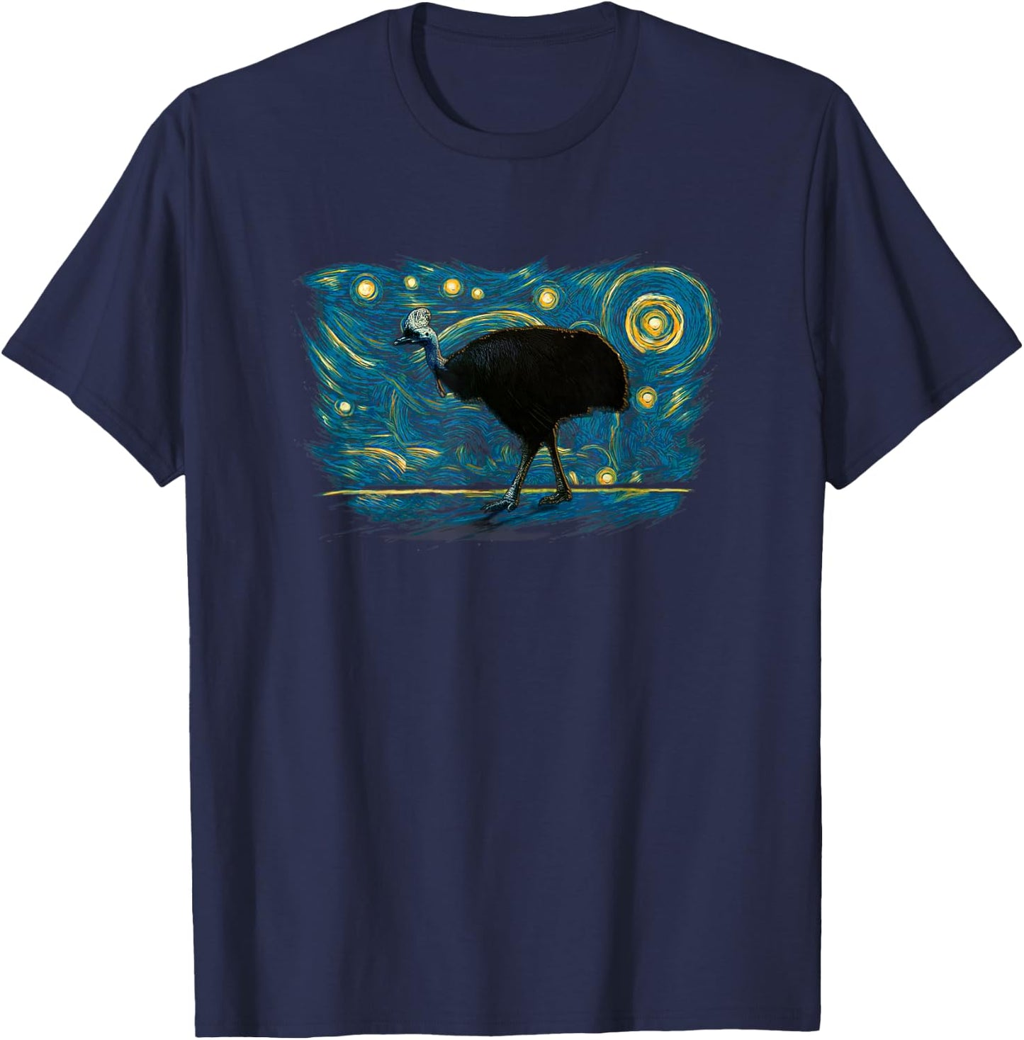 Retro Vintage Style Cassowary T-Shirt - T-Shirt | Navy
