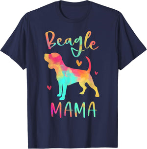 Beagle Mama Colorful Beagle Gifts Dog Mom T-Shirt - T-Shirt | Navy