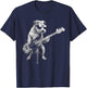 Guitarist Dog Playing Bass Guitar - Funny Guitar Dog T-Shirt - T-Shirt | Navy