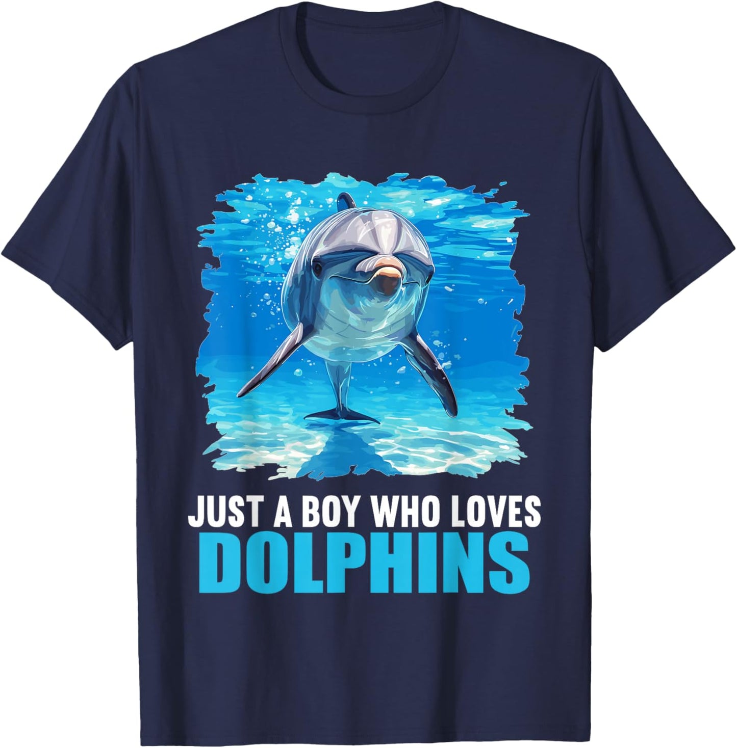 Just a Boy who loves Dolphins Dolphin T-Shirt - T-Shirt | Navy