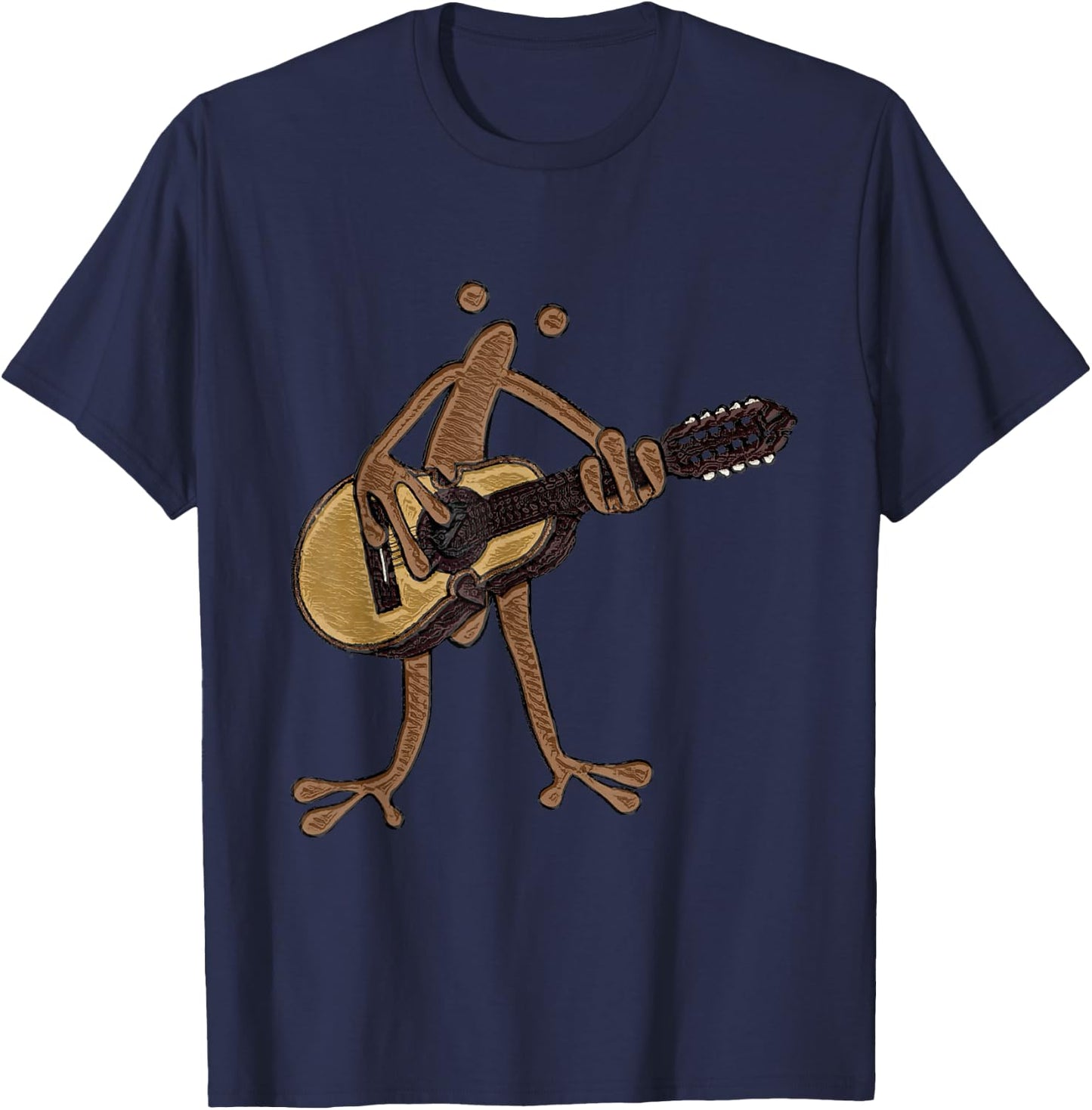 Coqui Taino Playing the Puerto Rican Boricua Cuatro T-Shirt - T-Shirt | Navy