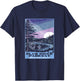 Blue Ridge Parkway at Night WPA Style Vintage Stars & Moon T-Shirt - T-Shirt | Navy