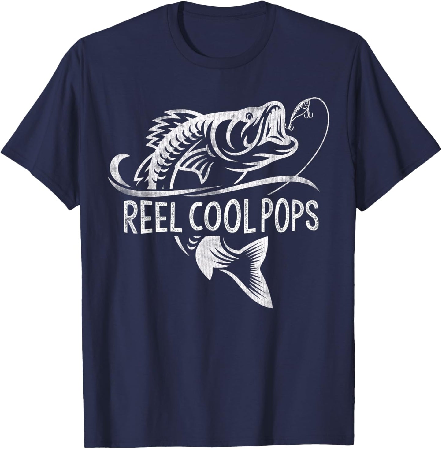 Reel Cool Pops Fishing Gifts Pops Father's Day T-Shirt - T-Shirt | Navy