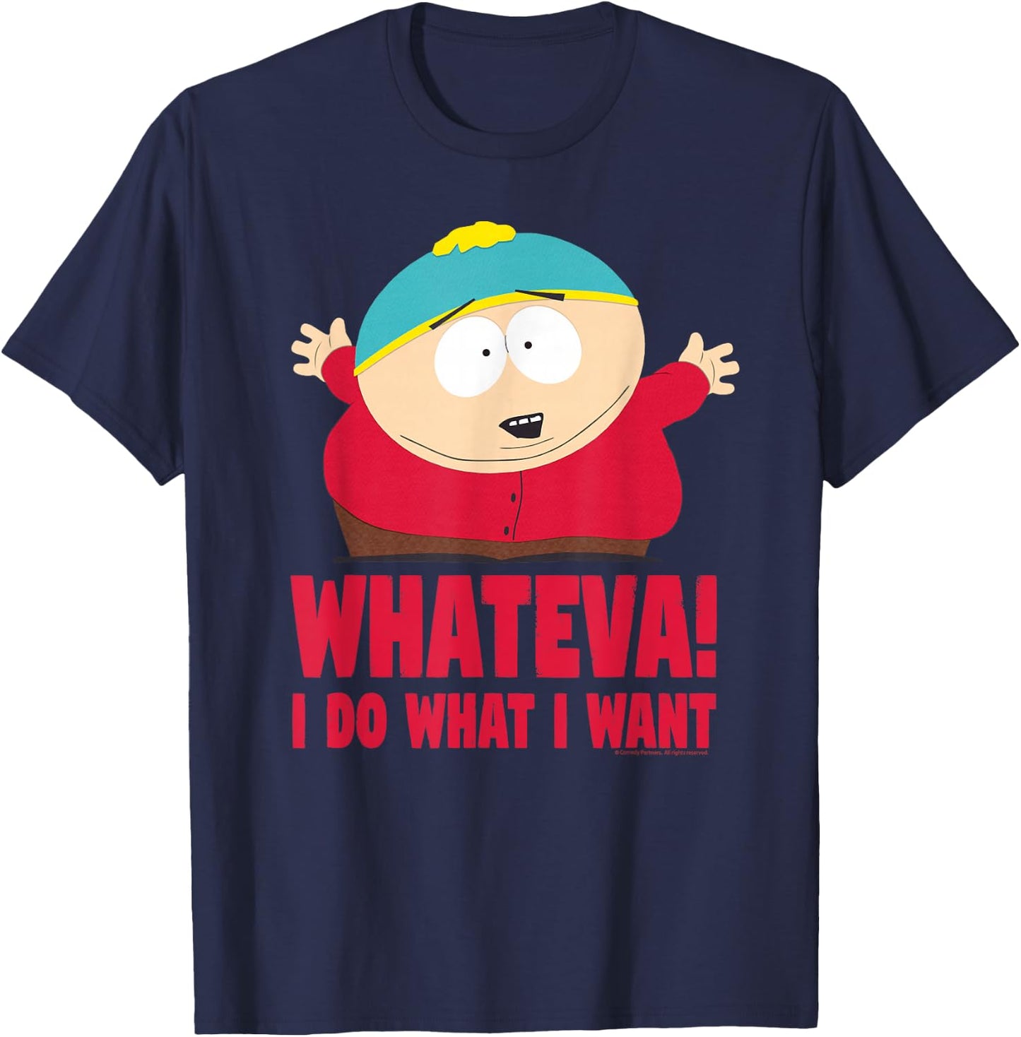 South Park Cartman Classic Fit - Black , Short Sleeve, Casual T-Shirt - T-Shirt | Navy