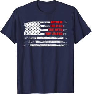 Nephew The Man Myth Legend Father’s day Gift Nephew T-Shirt - T-Shirt | Navy
