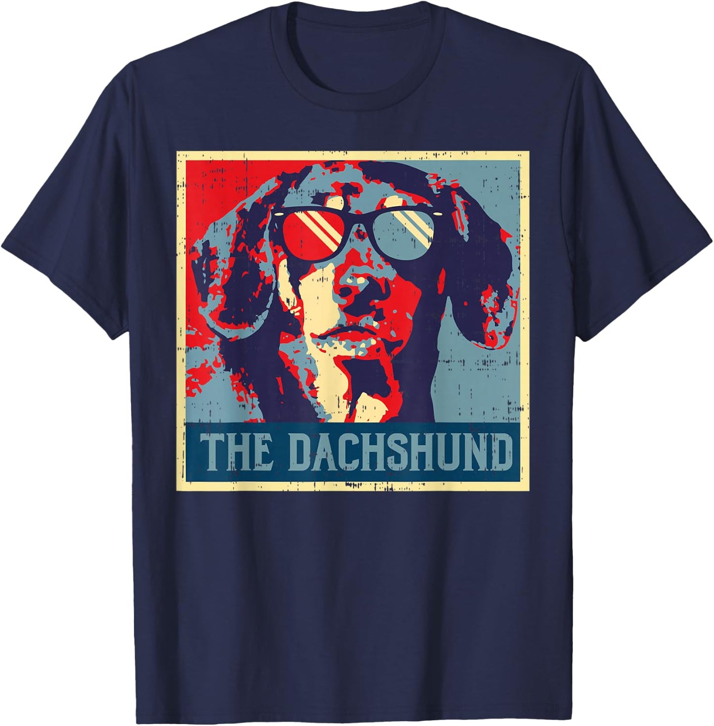 Dachshund Poster Vintage Weiner Sausage Dog Animal Pet Gift T-Shirt - T-Shirt | Navy