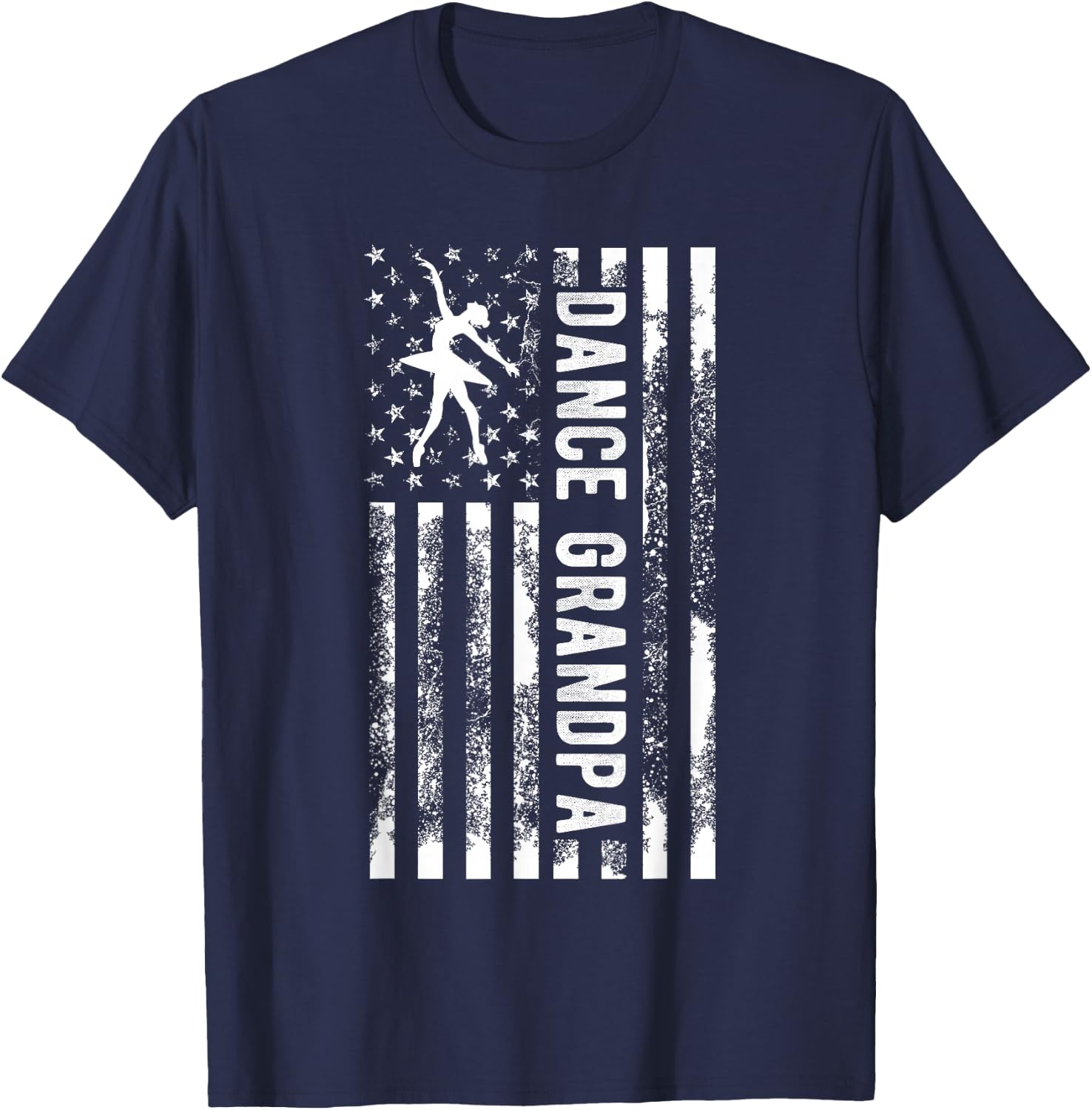 Dance Grandpa Of A Dancer Grandpa US Flag Dancing Grandpa T-Shirt - T-Shirt | Navy