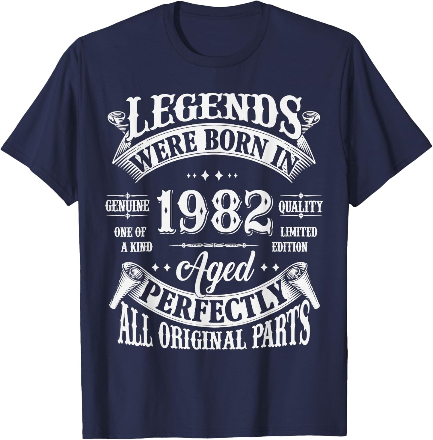43rd Birthday 43 Years Old Vintage Legends Born In 1982 T-Shirt - T-Shirt | Navy
