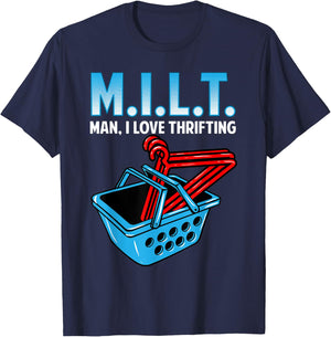 Man I love Thrifting, Thrifter T-Shirt - T-Shirt | Navy