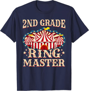 2nd Grade Ringmaster Shirt 2nd Grade Teacher Shirts Teacher Women Kids T-Shirt - T-Shirt | Navy