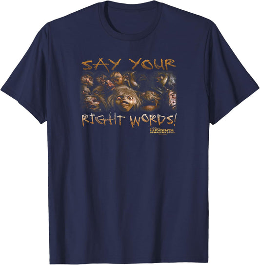 Labyrinth Say Your Right Words Small T-Shirt - T-Shirt | Navy
