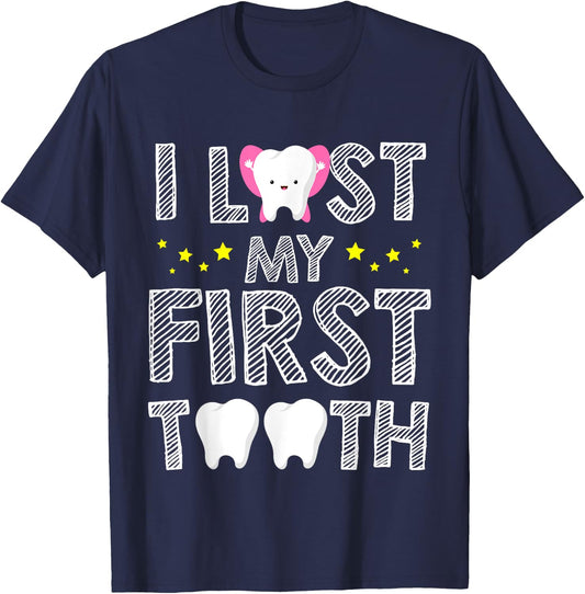 I Lost My First Tooth Baby Teeth Out Fairy T-Shirt - T-Shirt | Navy