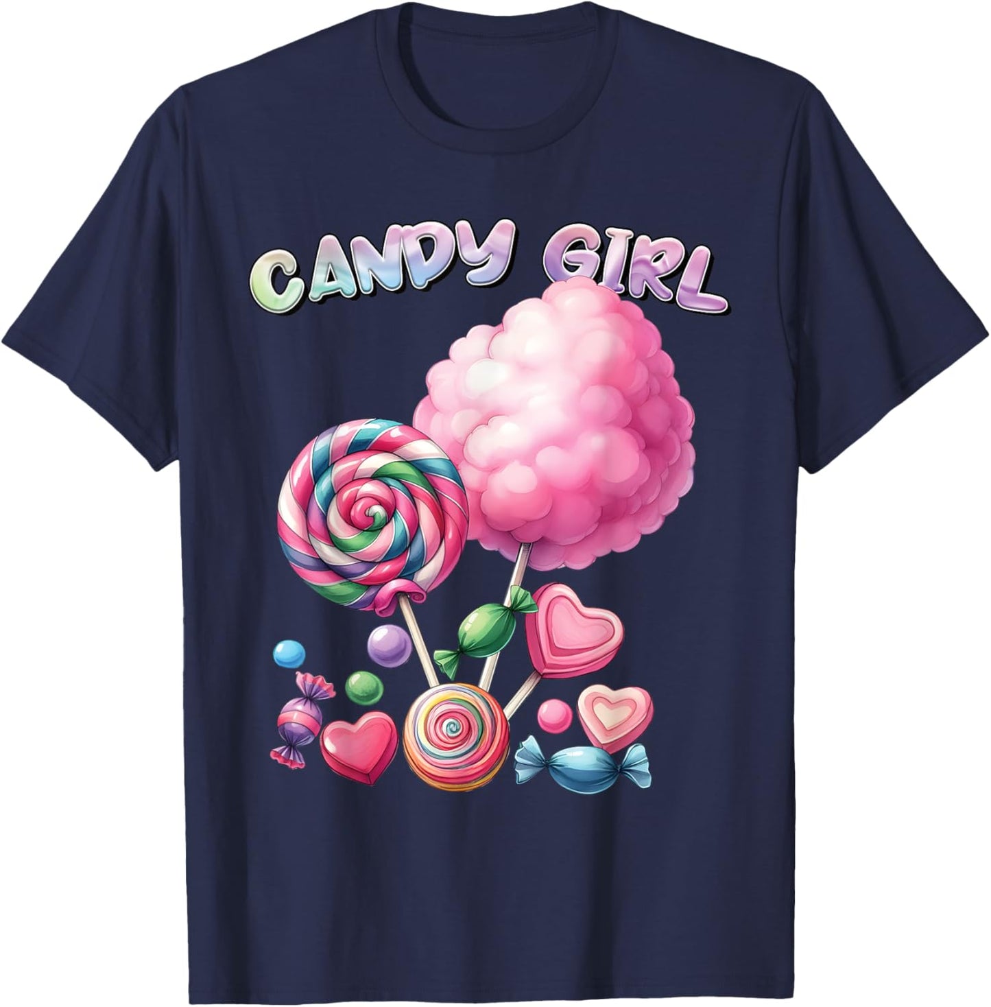 Candy Girls Dress Halloween Costume Girls Treat Lover T-Shirt - T-Shirt | Navy