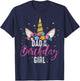 Dad Of The Birthday Girl Father Gifts Unicorn Birthday T-Shirt - T-Shirt | Navy