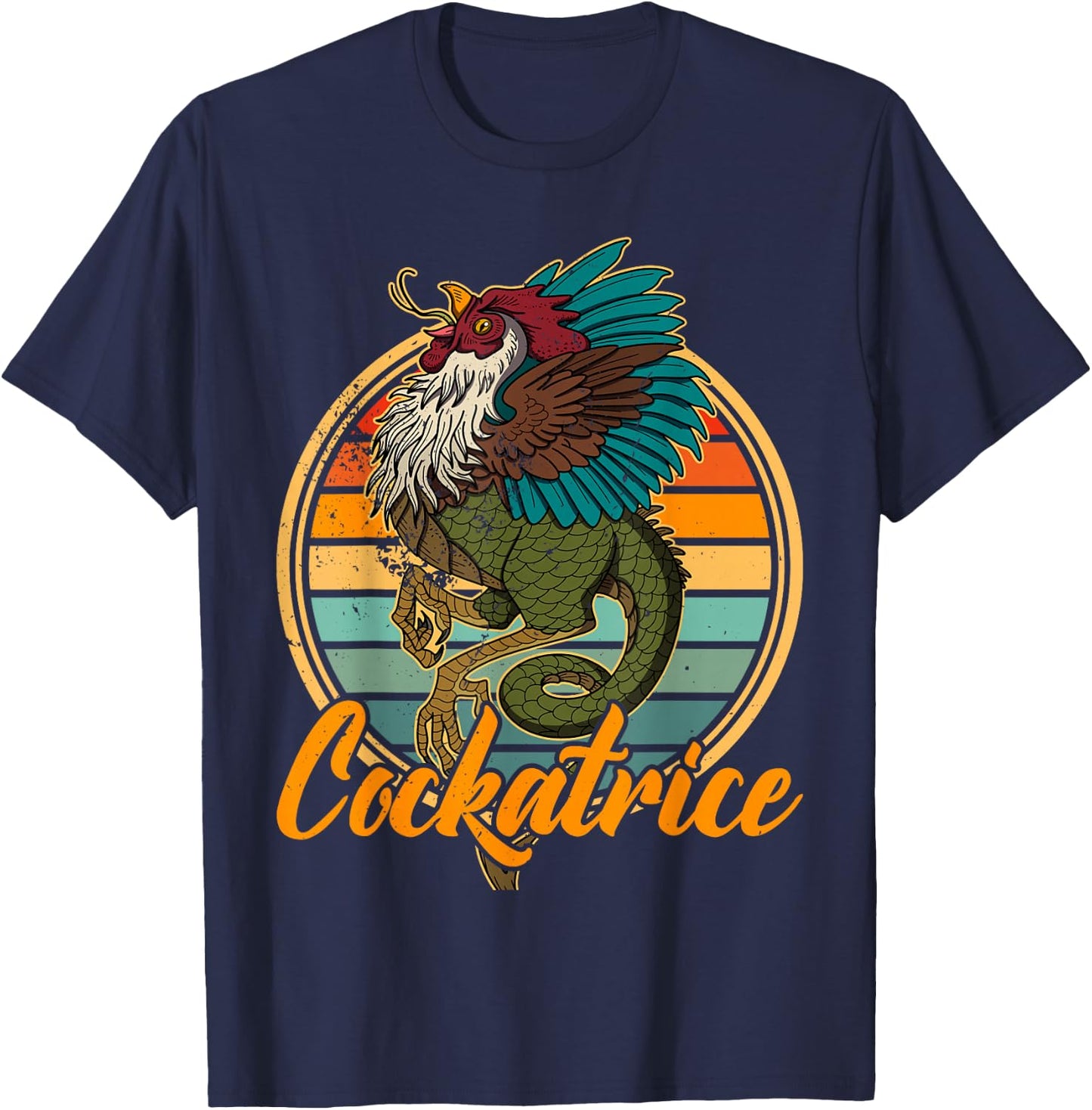 Cockatrice mythical England souvenir national ancestry T-Shirt - T-Shirt | Navy