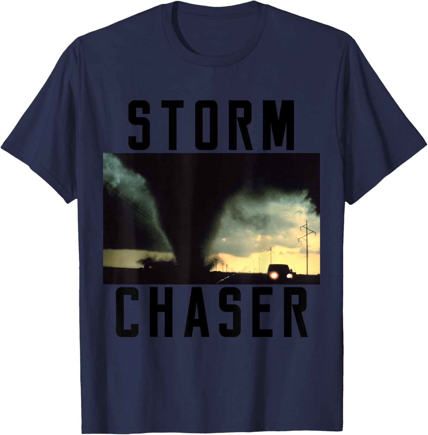 Storm Chaser Tornado Picture Weather Meteorologist T-Shirt - T-Shirt | Navy