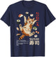 Anime-Style Sushi Cat: Harajuku Tokyo Japan Cat Cafe T-Shirt - T-Shirt | Navy