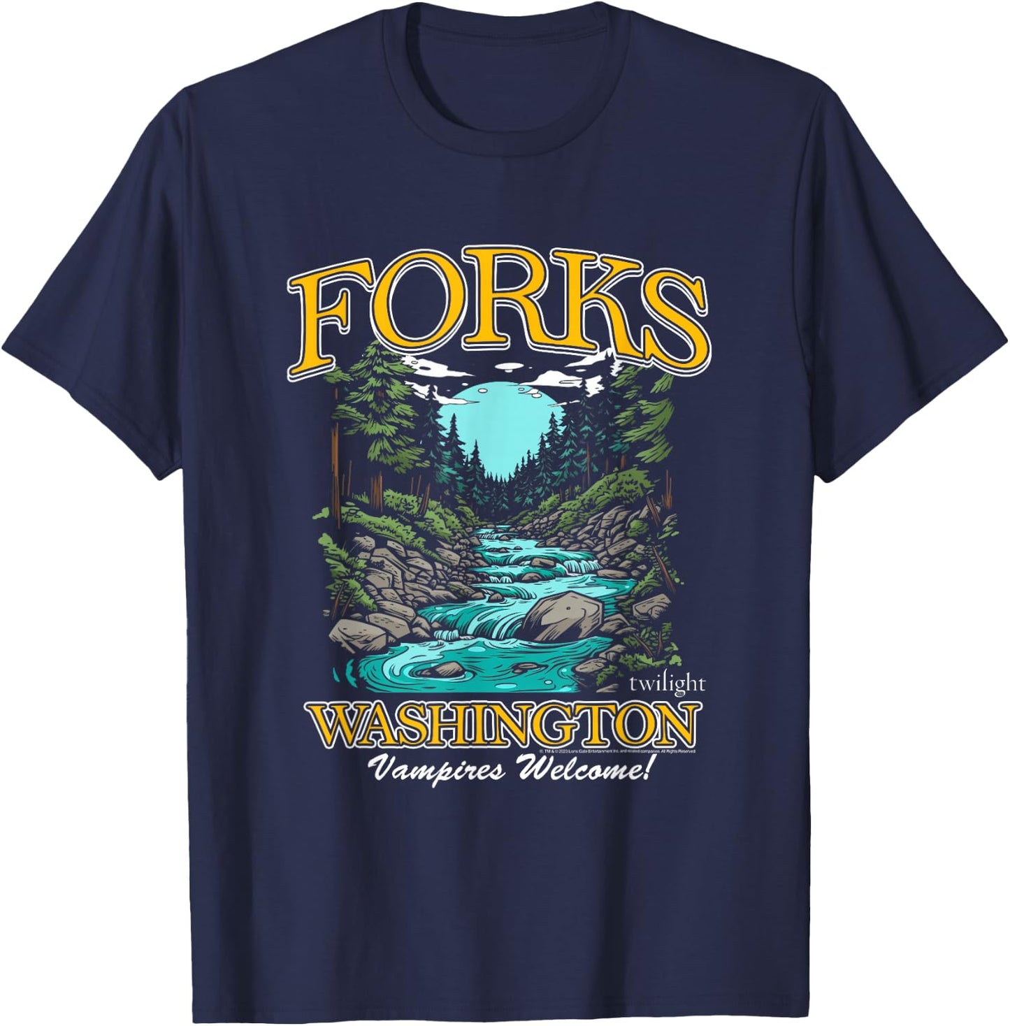Twilight Forks Washington Vampires Welcome T-Shirt - T-Shirt | Navy