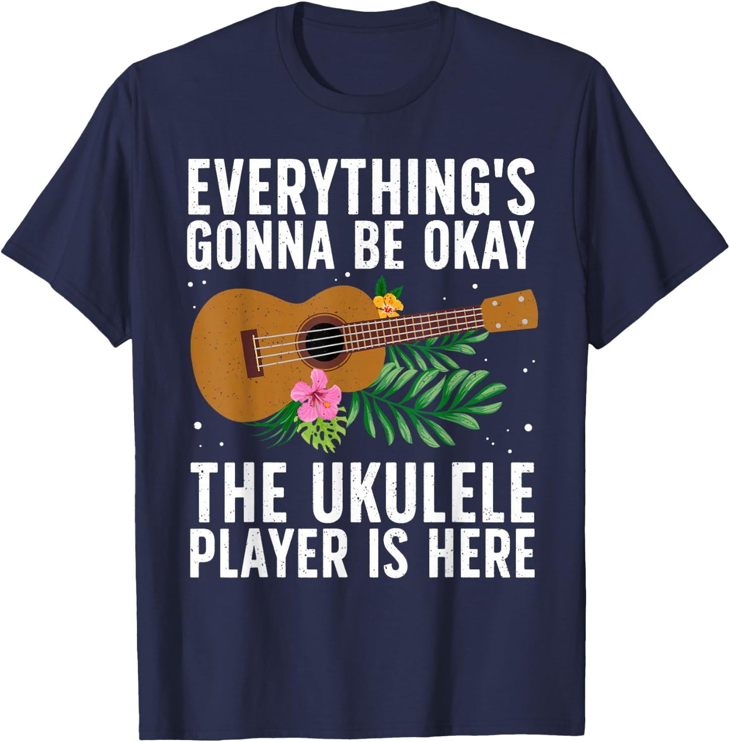 Cool Ukulele Player Art Women Uke Ukulele Lover T-Shirt - T-Shirt | Navy