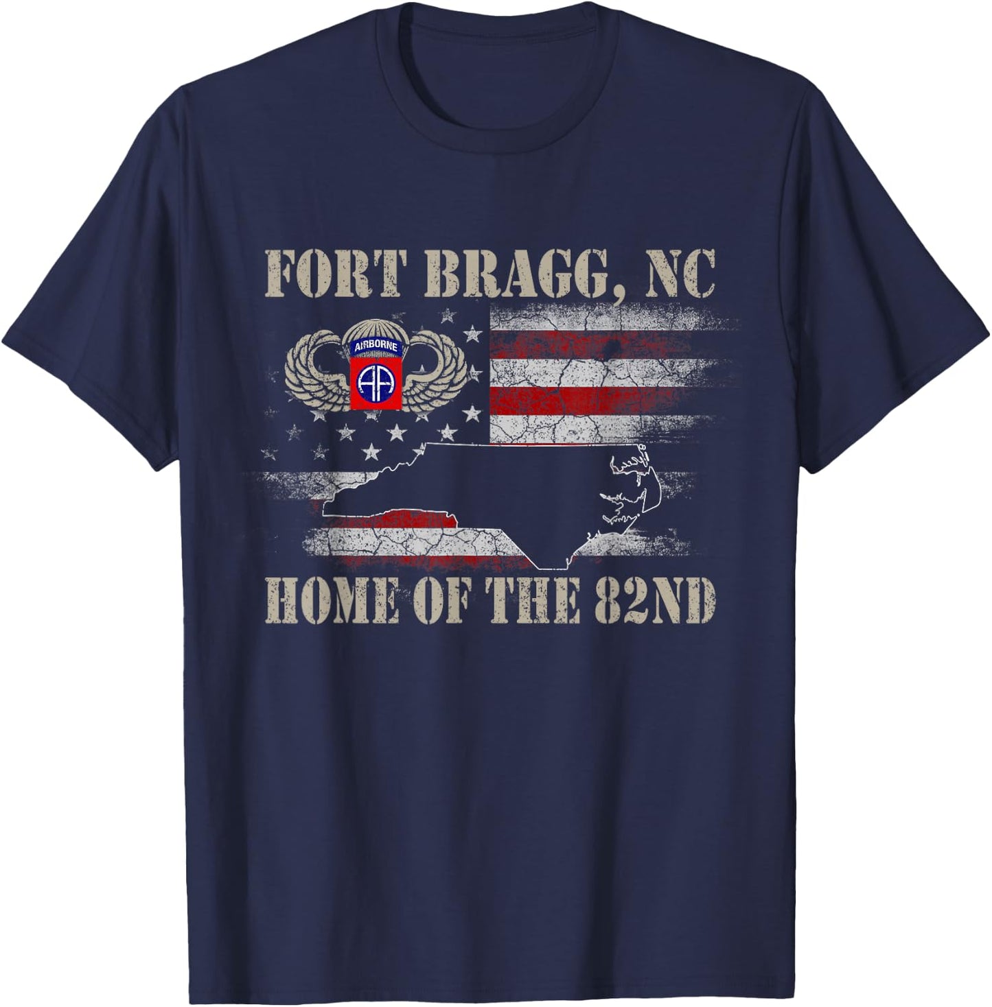 Fort Bragg NC Home of The 82nd Airborne , Veterans Day T-Shirt - T-Shirt | Navy