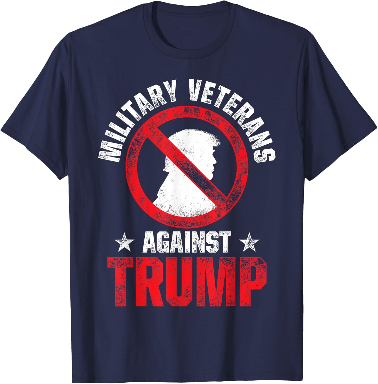 Military Veterans Against Trump 2020 No USA Election T-Shirt - T-Shirt | Navy
