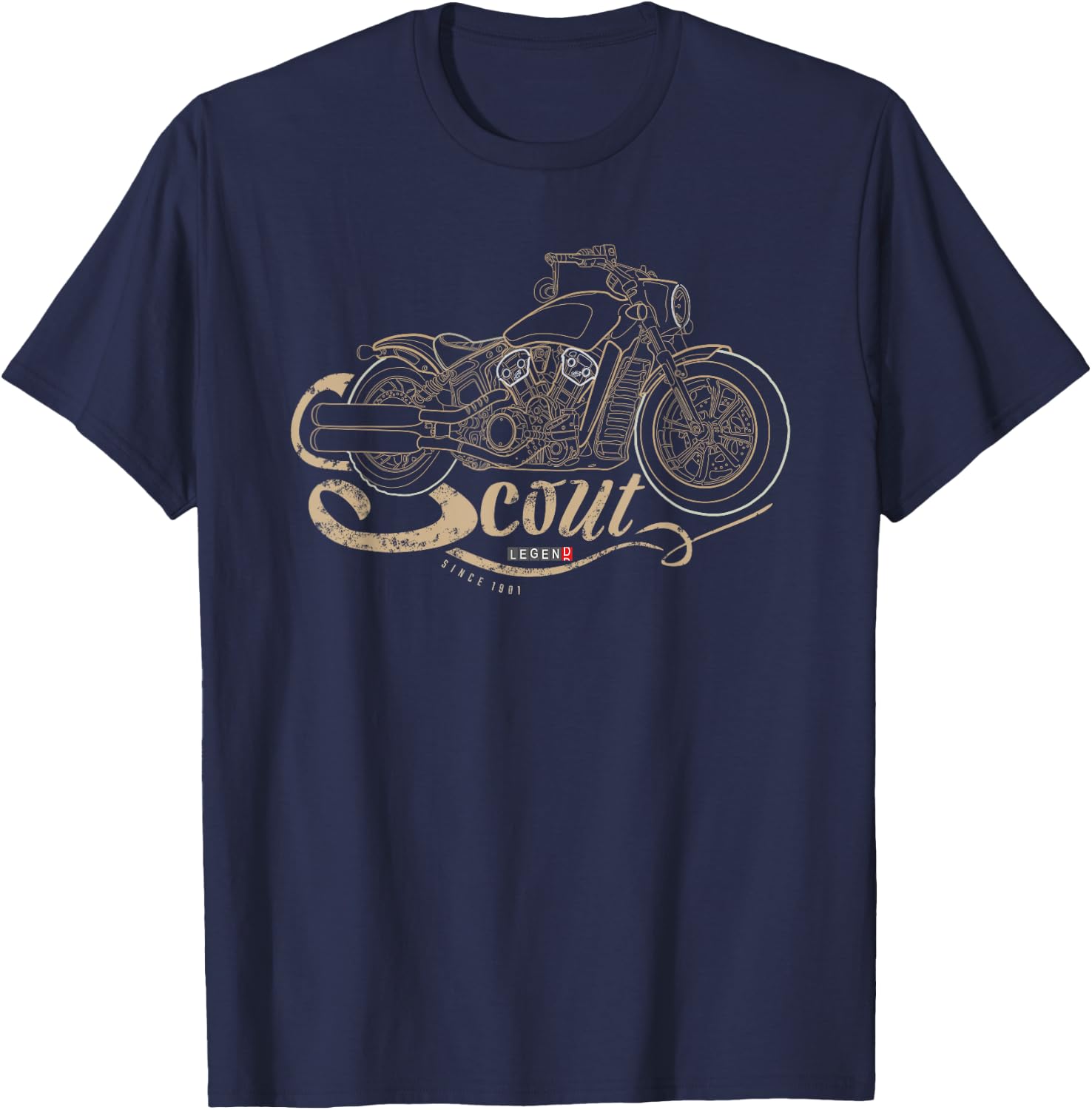 Motorcycle Scout T-Shirt - T-Shirt | Navy