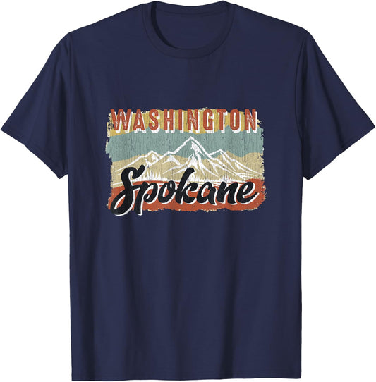 Vintage Spokane Washington T-Shirt - T-Shirt | Navy