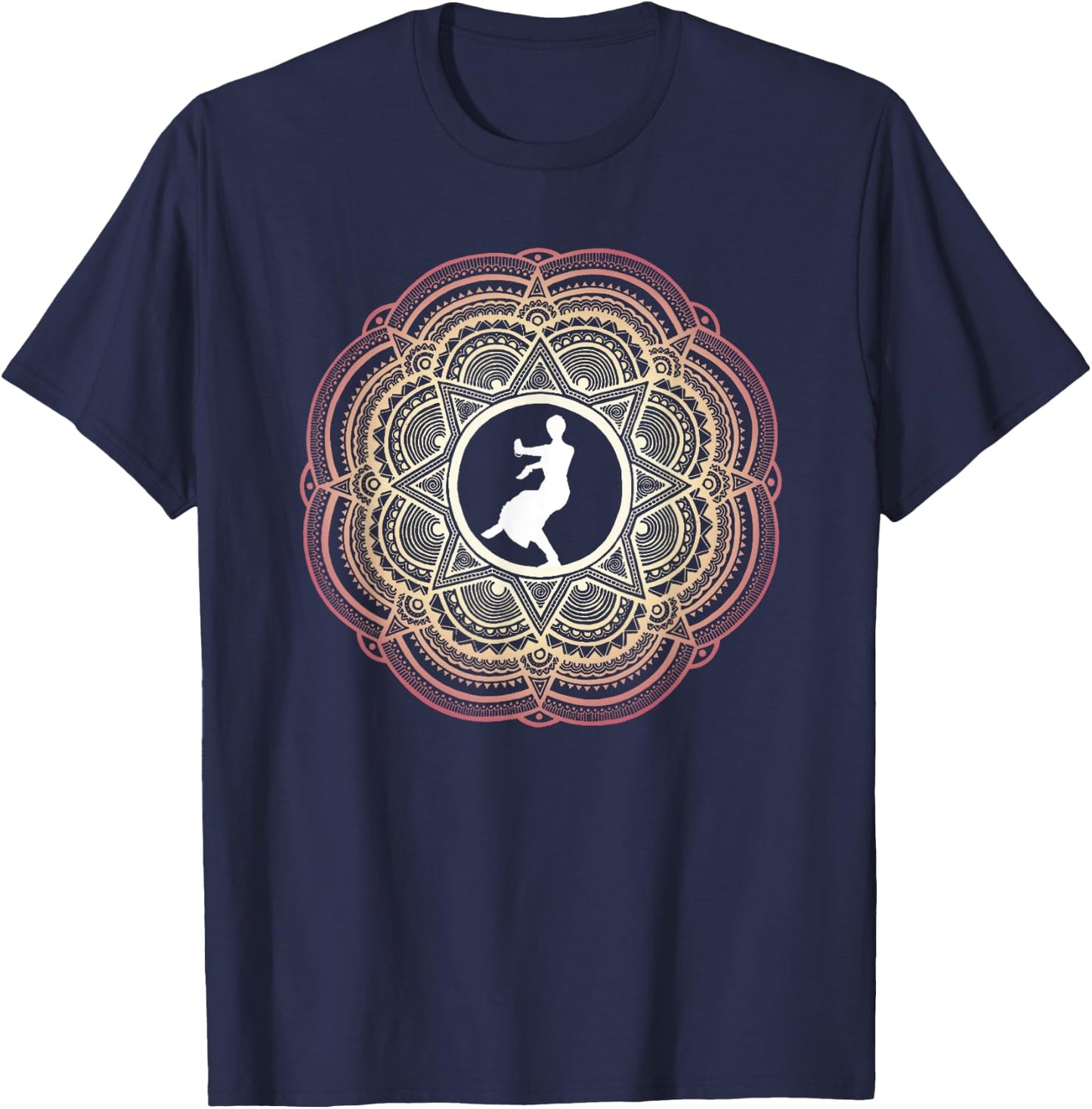 Indian Classical Dance - Mandala Design T-Shirt - T-Shirt | Navy