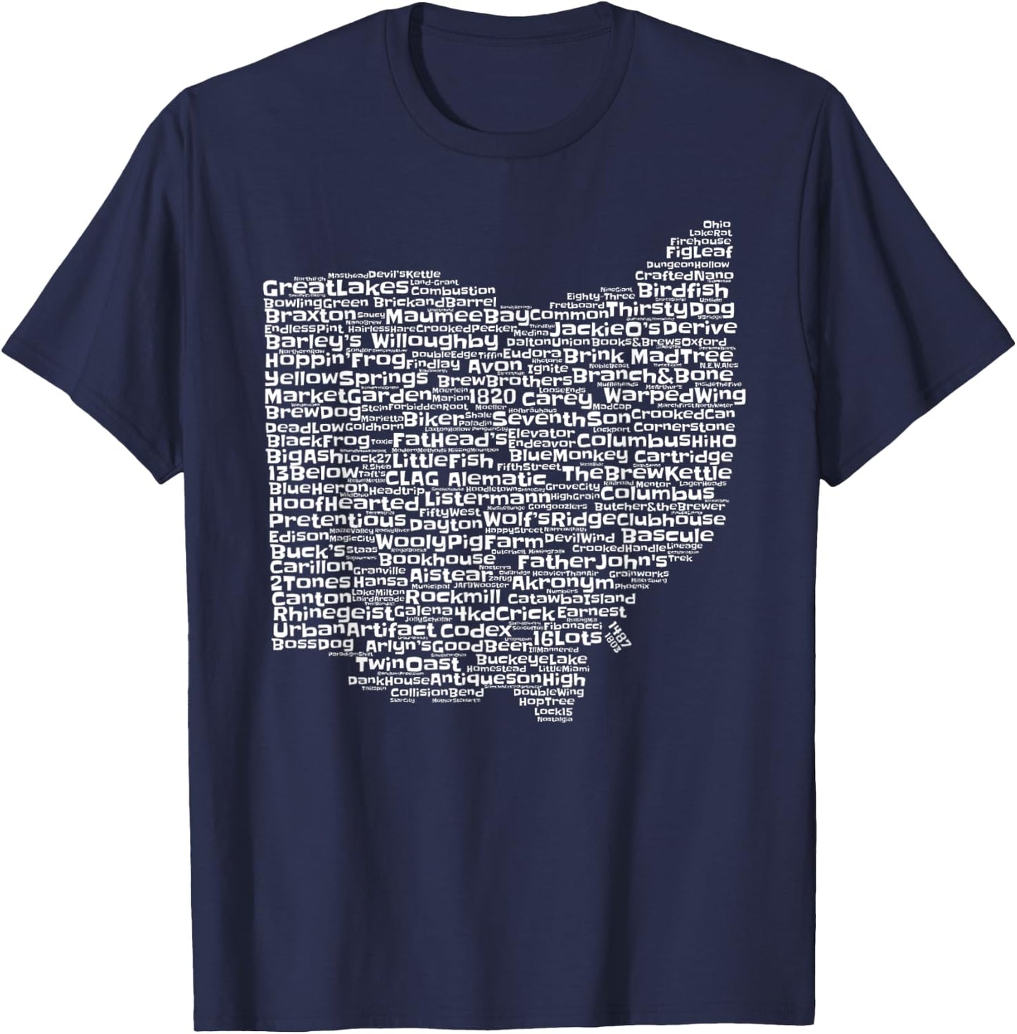 Drink Local Ohio Breweries T-Shirt - T-Shirt | Navy