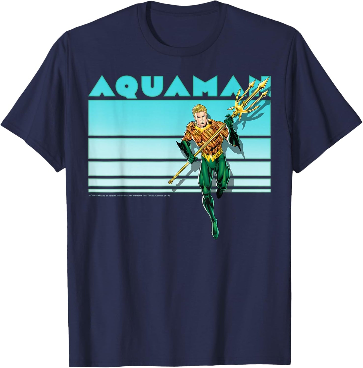 DC Comics Aquaman Vintage Stripes T-Shirt - T-Shirt | Navy