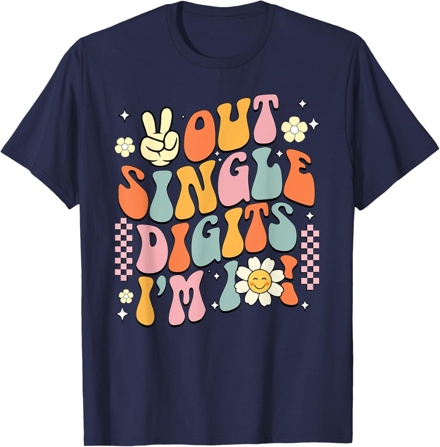 10Th Birthday Peace Out Single Digit Party 10 Year Old T-Shirt - T-Shirt | Navy