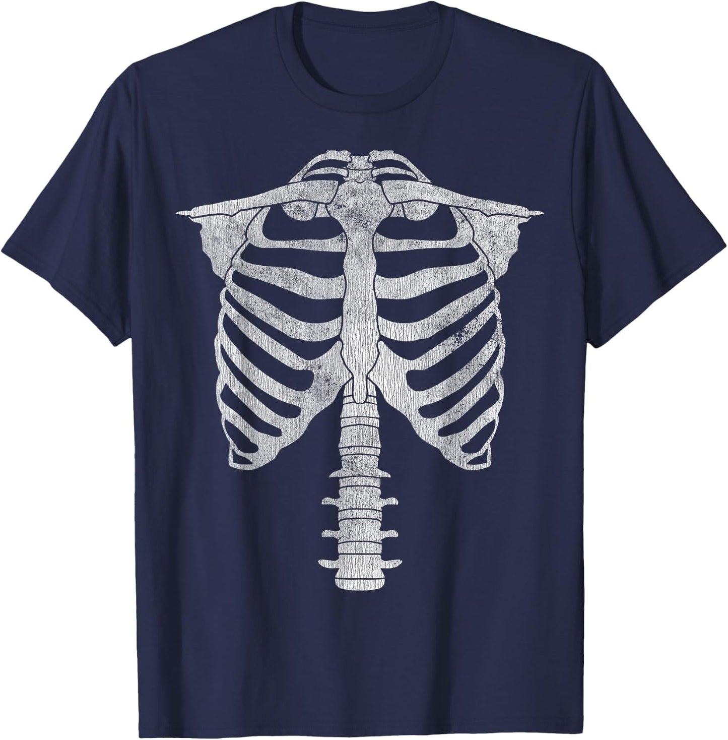 Skeleton Torso Rib Cage Halloween T-Shirt - T-Shirt | Navy