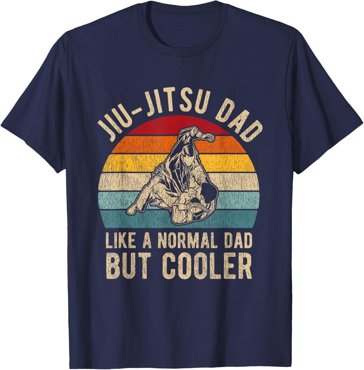 Retro Jiu-Jitsu Dad Shirt BJJ Men Father Vintage T-Shirt - T-Shirt | Navy