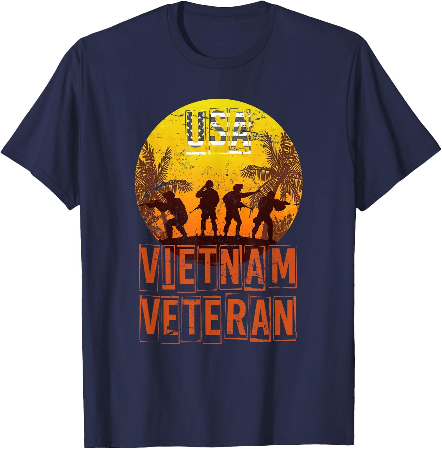 USA Patriotic Vietnam Veteran Women Men T-Shirt - T-Shirt | Navy
