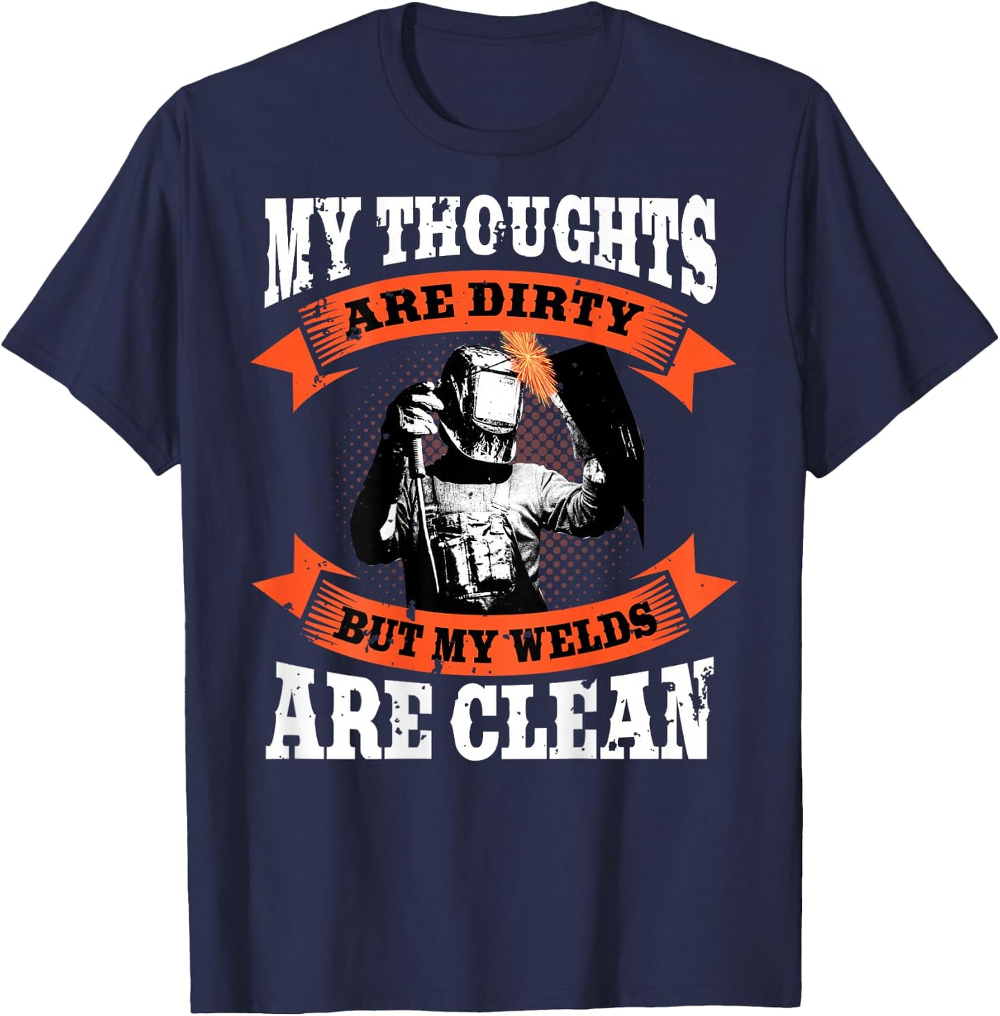 Welder Funny Welding Image On Back of Shirt T-Shirt - T-Shirt | Navy