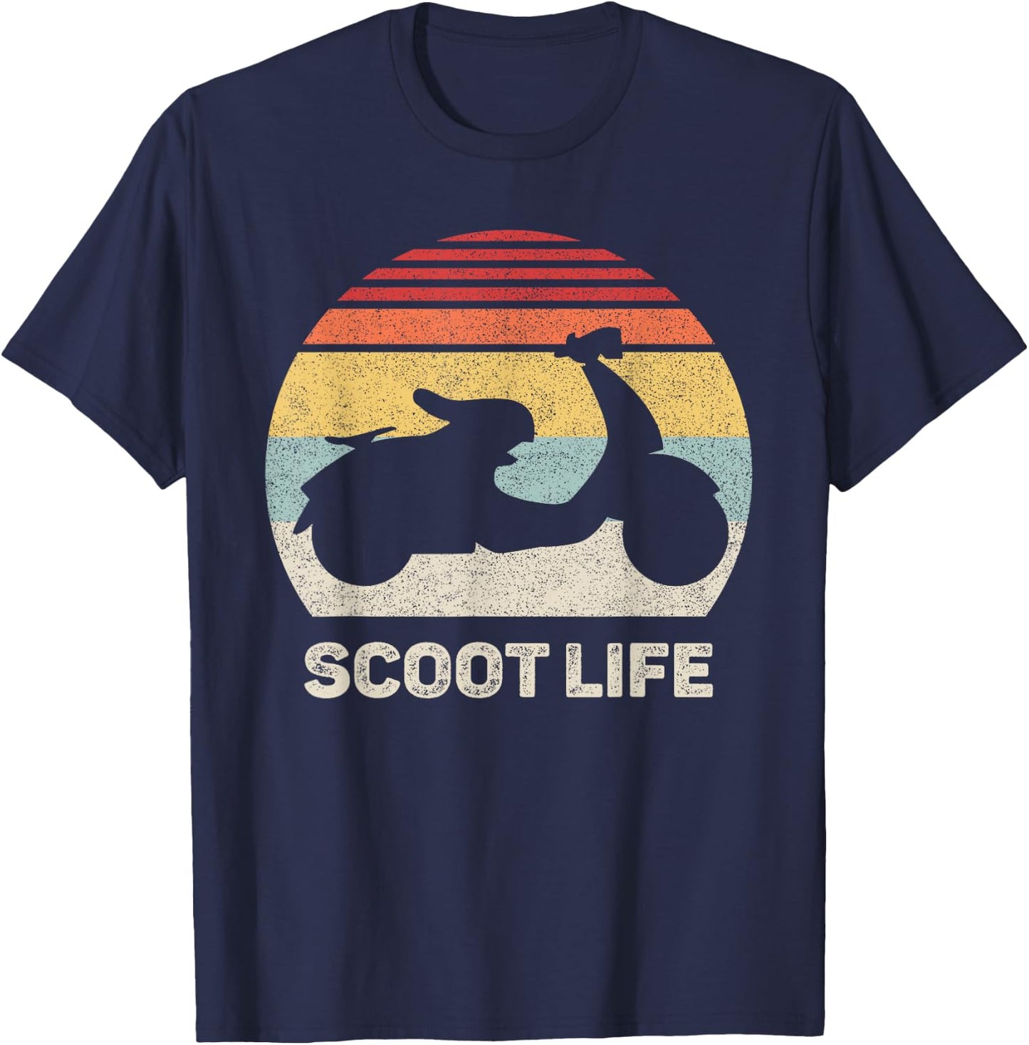 Retro Scoot Life Scooter Shirt Funny Vintage Moped T-Shirt - T-Shirt | Navy