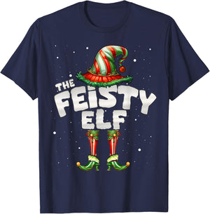 I'm The Feisty Elf Family Matching Group Christmas T-Shirt - T-Shirt | Navy