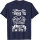 Motorcycle Biker When Life Throws You A Curve Lean Into It T-Shirt - T-Shirt | Navy