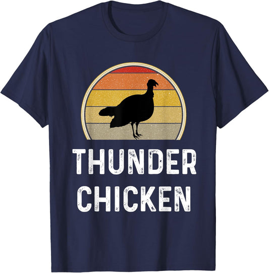 Funny Thunder Chicken Turkey Fowl Hunting Shirt Hunter Gift T-Shirt - T-Shirt | Navy