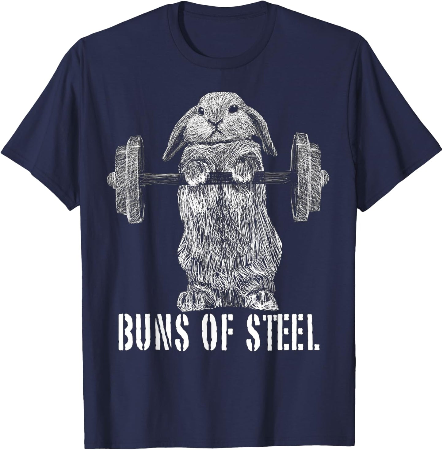 Funny Workout Buns Of Steel Bunny Rabbit Gym Squat Gift T-Shirt - T-Shirt | Navy