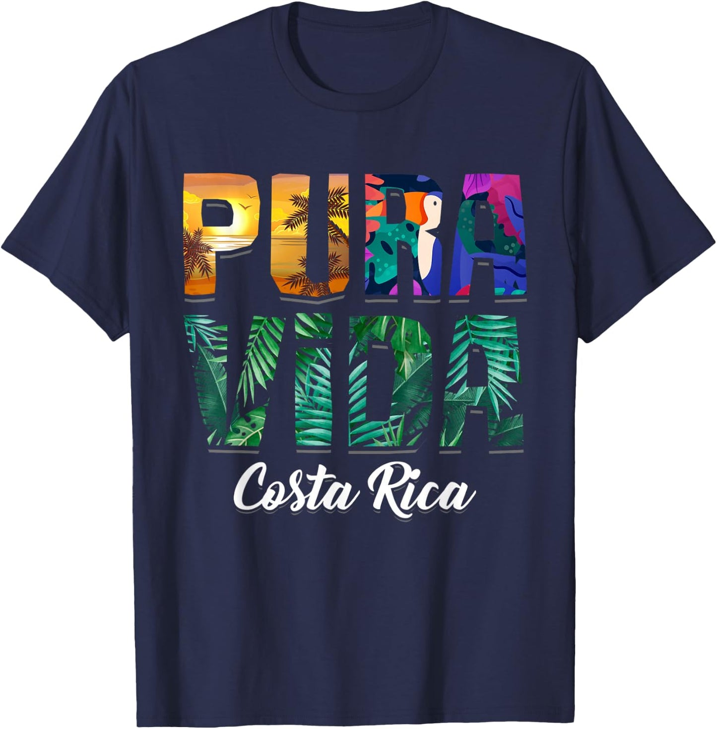Pura Vida Costa Rica Souvenir - Cool Central America Travel T-Shirt - T-Shirt | Navy