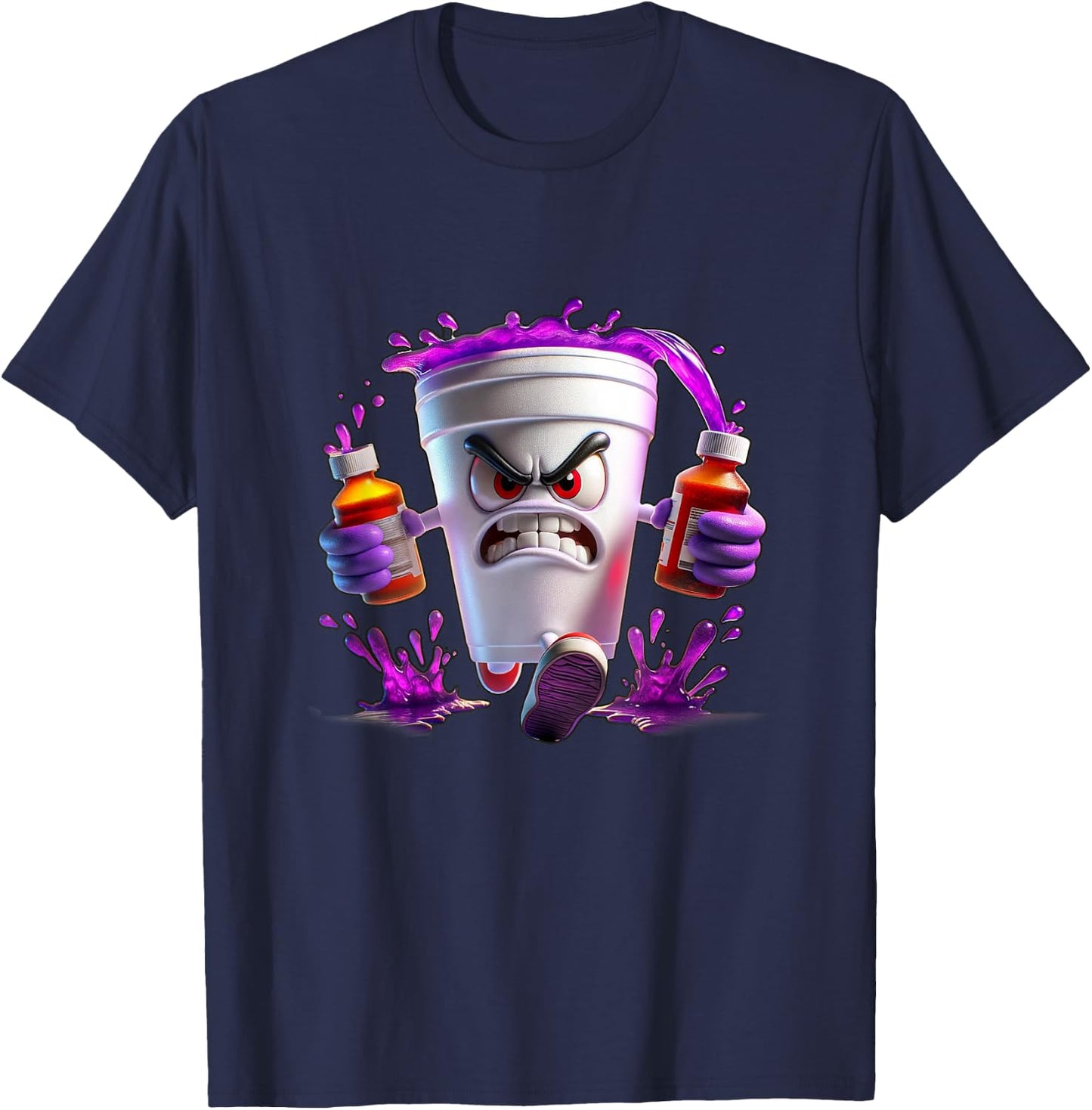 Lean shirts, Purple Drank, Dirty Double cup, Lean Line T-Shirt - T-Shirt | Navy