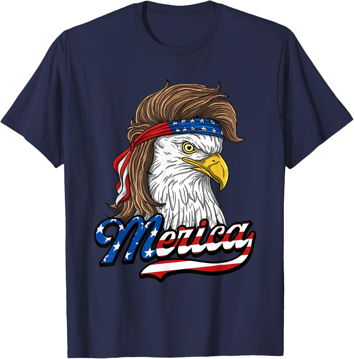 Merica - Patriotic USA Eagle of Freedom - 4th of July Small T-Shirt - T-Shirt | Navy