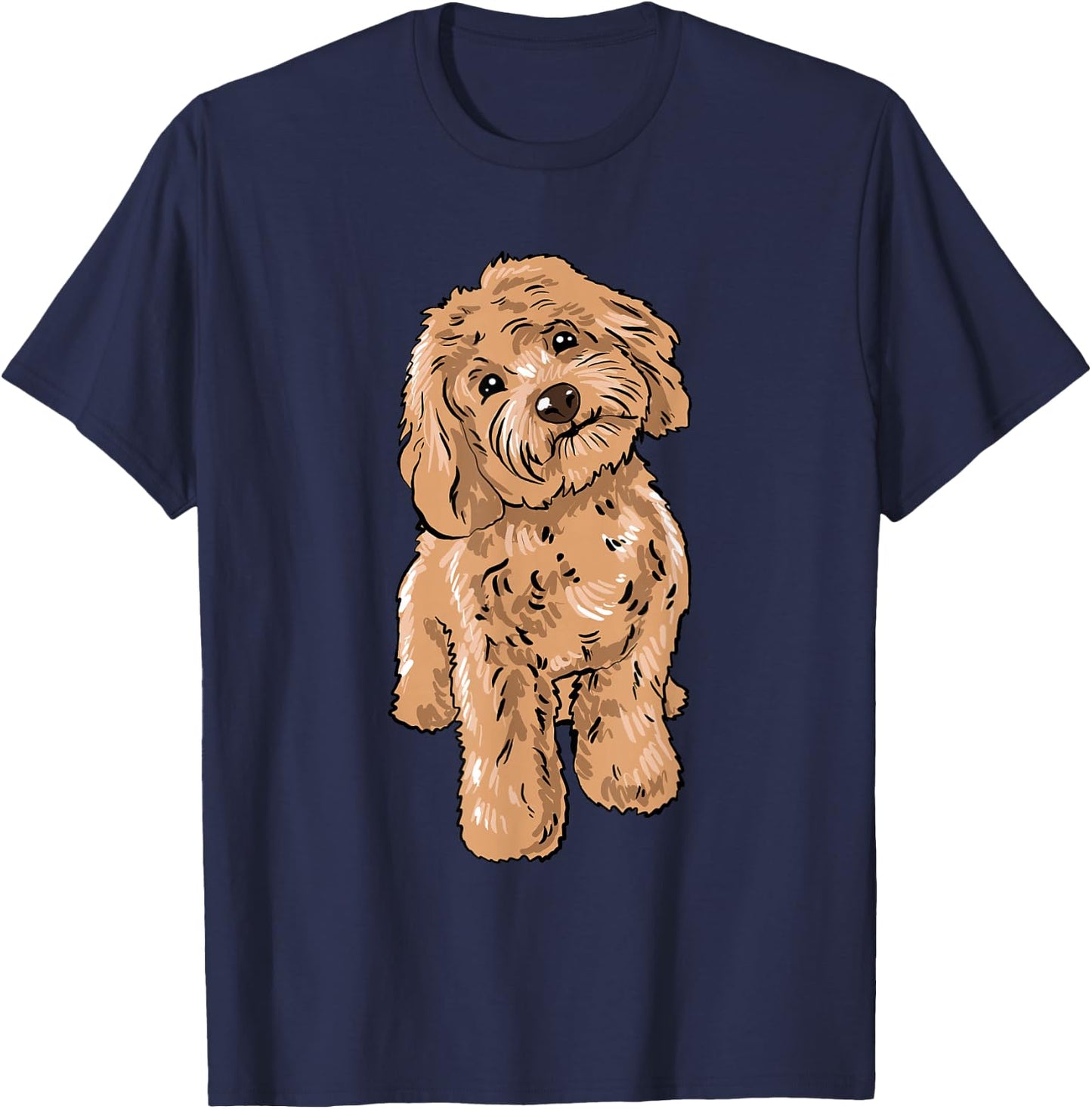 Cute Cockapoo Dog Illustration Cockapoo Owner Love T-Shirt - T-Shirt | Navy