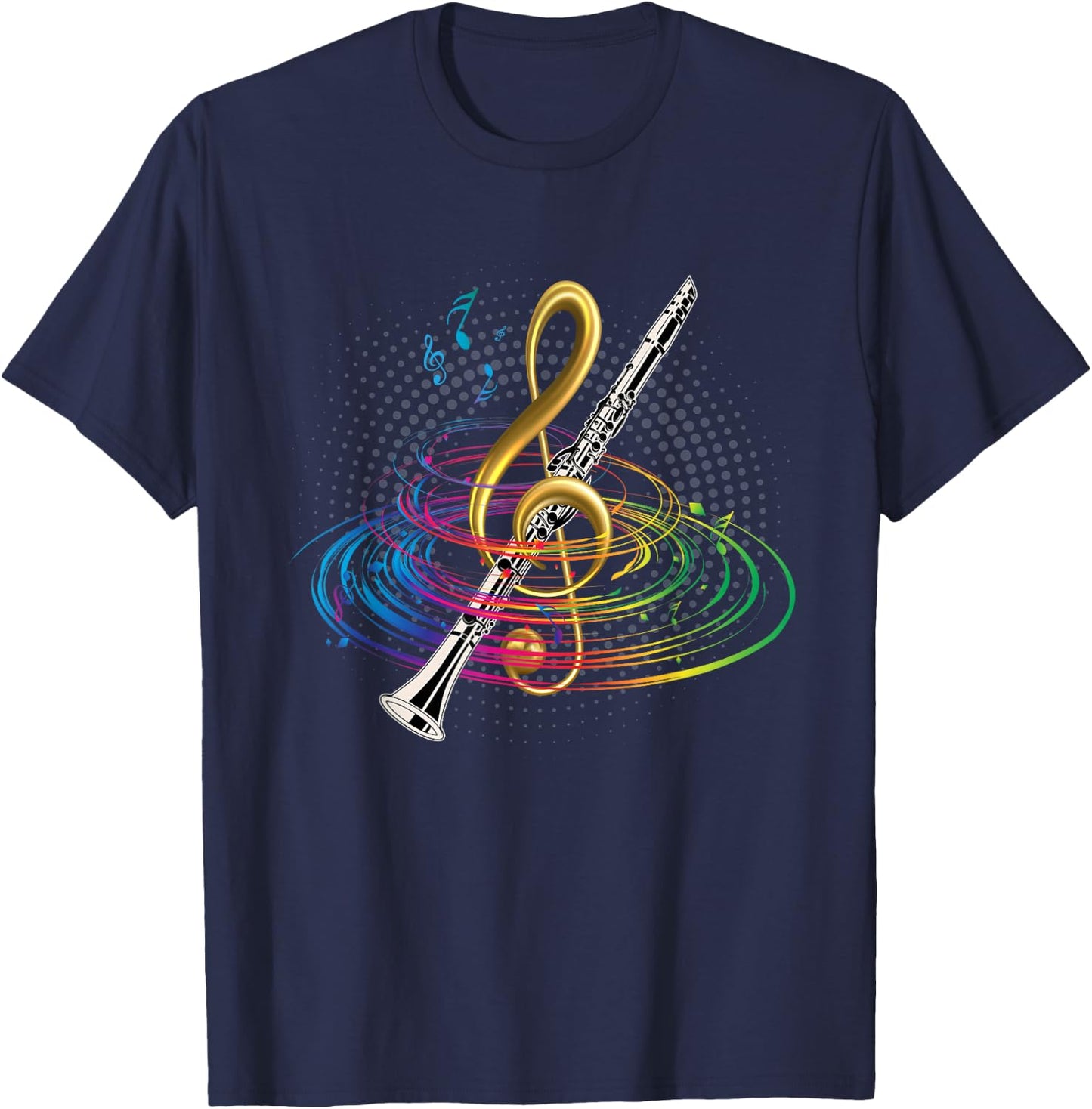 Treble Clef Clarinet T-Shirt - T-Shirt | Navy