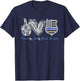 Peace Love Back The Blue Shirt Police Officer Gift T-Shirt - T-Shirt | Navy