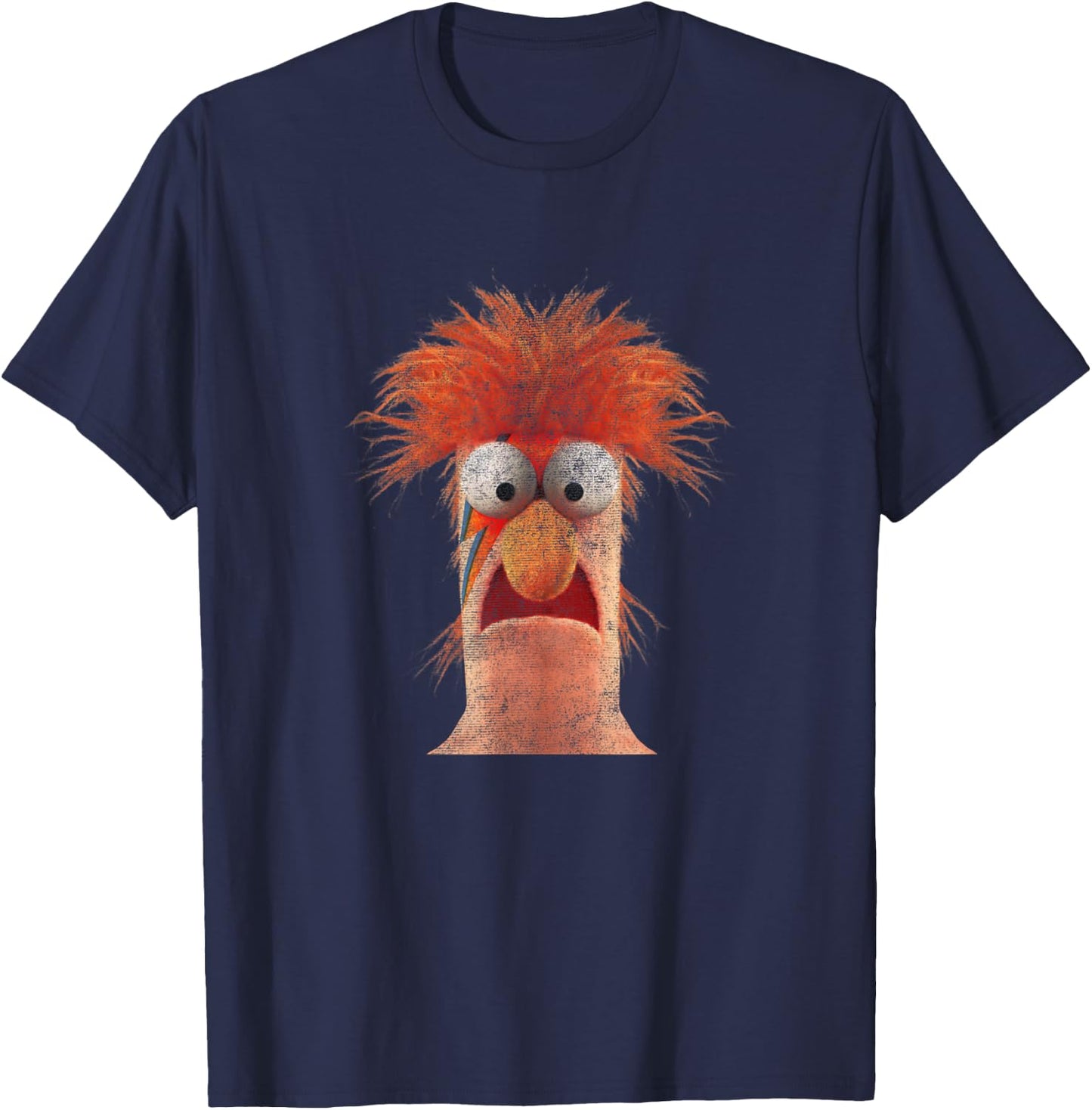 Disney The Muppets Rockstar Beaker Distressed Big Face T-Shirt - T-Shirt | Navy