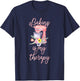 Pretty Floral Baking Is My Therapy Gift T-Shirt - T-Shirt | Navy