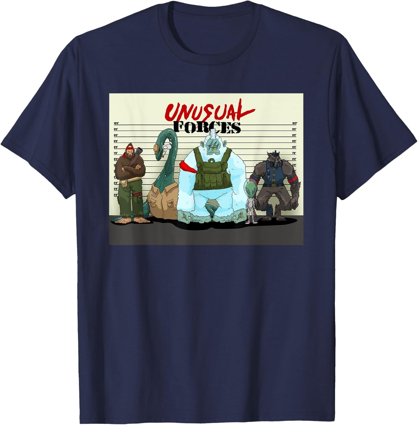 Funny Bigfoot Alien Lochness Monster Werewolf Cryptozoology T-Shirt - T-Shirt | Navy
